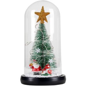 Kerst Cedar Window Display Glass Cover Led Light Ornaments (Star Santa Claus)