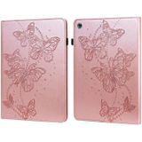 Voor Huawei MediaPad M5 Lite 10 Inch Relif Butterfly Patroon Horizontale Flip Leren Tablet Case (Pink)