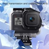 Voor GoPro HERO8 zwarte 45m waterdichte behuizing beschermende behuizing met gesp basic mount & schroef & drijvende bobber grip & riem & anti-mist inzetstukken (transparant)