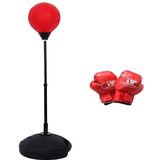 Kinderen basisversie hoogte verstelbaar verticaal PU leder vent bal boksen Speed Ball familie fitness apparatuur met handschoenen (rood)