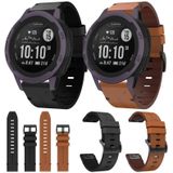 Voor Garmin Instinct 2S 20mm lederen stalen gesp horlogeband