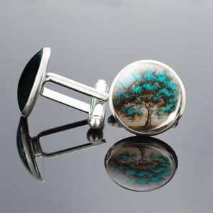 5 Paren Boom van het Leven PatroonCufflinks Metallic Shirt Ornamenten Mannen Kleding Sieraden (Het Begin van het Leven)