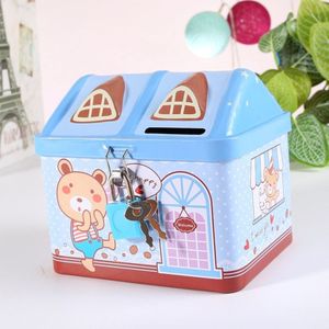 Kinderen Cartoon Saving Small Coin Storage House Piggy Bank (Blauw)