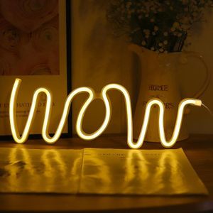 WOW vorm LED Neon licht muur opknoping bar sfeer lichten (warm licht)