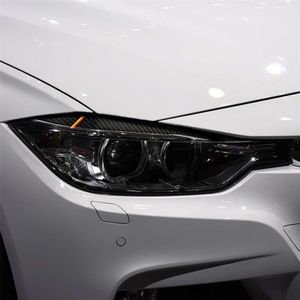 1 paren geel rode kleur koolstofvezel auto lamp wenkbrauw decoratieve sticker voor BMW F30 2013-2015