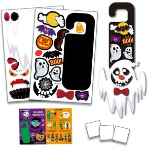 5 sets kinderen cartoon halloween decoratie deur hangende stickers vakantie DIY spel emoticons (Ghost)