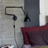 Klassieke verstelbare moderne industrile lange swing arm muur lamp met LED lichtbron (rode wijn)