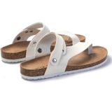 Mannen Zomer Cork Slippers Strand Paar Leren Sandalen  Grootte: 42 (Zwart)