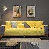 Vier seizoenen universele eenvoudige moderne antislip volledige dekking sofa cover  maat: 110x180cm (Houndstooth geel)