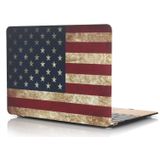 MacBook 12 inch Retro USA vlag patroon hard Kunststof Hoesje / Case