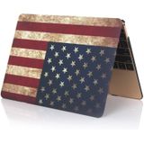 MacBook 12 inch Retro USA vlag patroon hard Kunststof Hoesje / Case