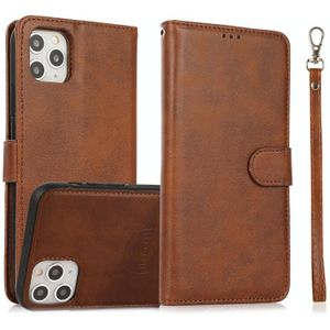 Calf Texture 2 in 1 Detachable Magnetic Back Cover Horizontal Flip Leather Case with Holder & Card Slots & Wallet & Photo Frame For iPhone 11 Pro Max(Brown)