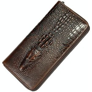 Heren lange zakelijke portemonnee krokodilpatroon multi-kaarten clutch bag