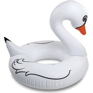 Swan vormige opblaasbare drijvende zwemmen veiligheid zwembad Ring  opgeblazen grootte: 120cm (wit)