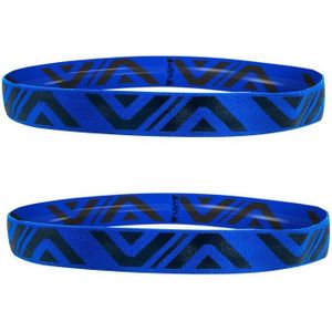2 stks zomer sport fitness yoga hoofdband zweet-absorberende niet-slip zweetband (wit blauw)