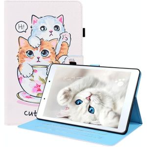 Voor Samsung Galaxy Tab A 8.0 2019 SM-T290 / SM-T295 Dierpatroon Horizontale Flip Leren Case met Houder & Card Slots & Fotolijst (Cat Brothers)