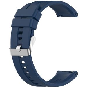 Voor Huawei Watch GT 2 42mm Siliconen vervangende polsbandje met zilveren gesp (donkerblauw)