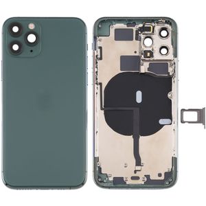 Battery Back Cover (met side keys & Card Tray & Power + Volume Flex Cable & Wireless Charging Module) voor iPhone 11 Pro Max(Groen)