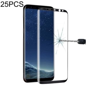 25 stuks voor Galaxy S8 plus volledige schermrand lijm gehard glas screen protector (zwart)