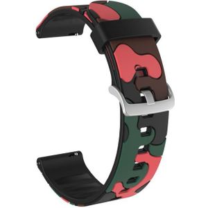 20mm Voor Amazfit Pop Camouflage Siliconen vervangende polsband horlogeband met zilveren gesp(1)