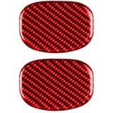 Car Carbon Fiber Seat Back Handle Decorative Sticker for BMW Mini One Cooper F55 F56  Left and Right Drive Universal (Red)