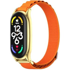 Voor Xiaomi Mi Band 6 / 5 / 4 / 3 MIJOBS PLUS nylon ademende horlogeband (oranje goud)