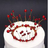 2 PCS Zeewier Kwast Pearl Crown Bakcake decoratie (Rood)