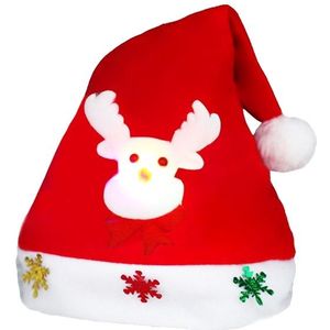 Kerstdecoratie sweatshirt stof KERSTMUTS verlichte kinderen verkleden kerstmuts  willekeurig patroon levering