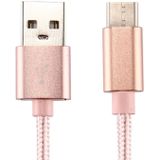 Brei structuur USB naar USB-C / Type-C Data Sync laad Kabel  Kabel Lengte: 2m  Voor Samsung Galaxy S8 & S8 PLUS / LG G6 / Huawei P10 & P10 Plus / Oneplus 5 / Xiaomi Mi6 & Max 2 / en andere Smartphones (Rose Goud)