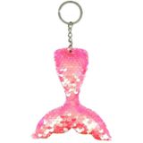 10 stks Reflecterende zeemeermin sleutelhanger Pailletten Mermaid Tail Accessoires Auto Bagage Hanger (AB Pink 48)