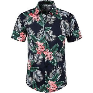 Zomer heren 3D digitaal printen strand casual shirt met korte mouwen  maat: S