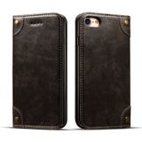Voor iPhone 8/7 barok eenvoudige horizontale Flip lederen draagtas  met houder & kaartsleuven & portemonnee (zwart)