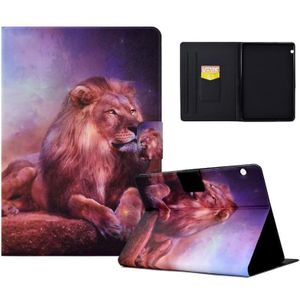 Voor Huawei MediaPad T3 10 elektrisch geperst TPU lederen tablethoes (Lion King)