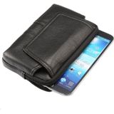 6.0 inch en onder universele echte mannen horizontale stijl hoes taille leerzak met riem gat voor iPhone  Samsung  Sony  Huawei  Meizu  Lenovo  ASUS  Oneplus  Xiaomi  Cubot  Ulefone  Letv  DOOGEE  Vkworld en andere (zwart)