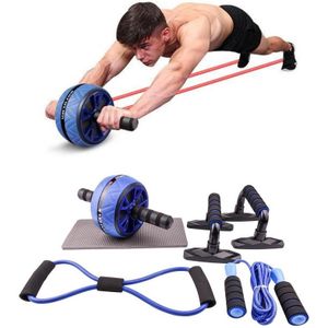 6 in 1 abdominale wiel set home fitnessapparatuur specificaties: (blauw)