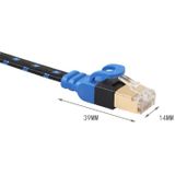 REXLIS CAT7-2 vergulde CAT7 vlakke Ethernet 10 Gigabit twee kleuren gevlochten LAN netwerkkabel voor Modem-Router-LAN-netwerk  met afgeschermde RJ45-Connectors  lengte: 5m