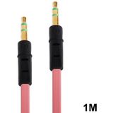 Noodle stijl 3.5mm Jack-kabel van de oortelefoon voor iPhone 5 / iPhone 4 & 4S / 3 g / 3G / iPad 4 / iPad mini / mini 2 Retina / New iPad / iPad 2 / iTouch / MP3  lengte: 1m(Pink)