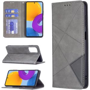 Voor Samsung Galaxy M52 5G Prismatische Onzichtbare Magnetische Horizontale Flip Phone Lederen Case met Houder & Card Slots & Fotolijst