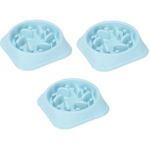3 PCS Pet Anti-Choke Bowl Slow Food Cat and Dog Food Bowl  Specification: Boxed(Blue)