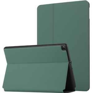 Voor Samsung Galaxy Tab A 10.1 2019 T515 / T510 Dual-vouwen Horizontale Flip Tablet Leren Case met Houder (Dark Green)