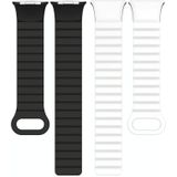 Voor Xiaomi Mi Band 8 Pro / Redmi Watch 4 Twee kleuren magnetische siliconen horlogeband (wit zwart)