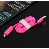 HAWEEL 2 in 1 Micro USB & 8 Pin naar USB Data Sync & laad kabel voor iPhone 6s & 6s Plus / iPhone 6 & 6 Plus / 5 & 5S  Samsung Galaxy S6 / S5  Kabel lengte: 1 meter (hard roze)