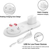 HQ-UD15-upgrade 4 in 1 draadloze oplader voor iPhone  Apple Watch  AirPods en andere Android-telefoons (wit)