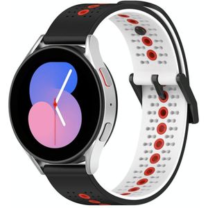 Voor Coros Apex 46mm/Apex Pro / Ticwatch Pro 3 22mm Tricolor ademende siliconen horlogeband (zwart + wit + rood)