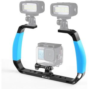 PULUZ dubbele siliconen handgrepen aluminium onderwaterduikuitrusting voor GoPro  DJI OSMO Action  Insta360 en andere actiecamera's