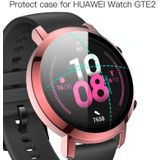 Voor Huawei Watch GT2 42mm 2 in 1 Tempered Glass Screen Protector + Fully Plating PC Case(Zwart)