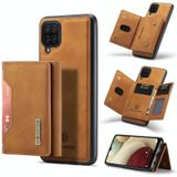 For Samsung Galaxy A12 5G DG.MING M2 Series 3-Fold Multi Card Bag + Magnetic Back Cover Shockproof Case with Wallet & Holder Function(Brown)