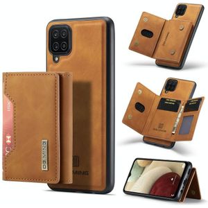 For Samsung Galaxy A12 5G DG.MING M2 Series 3-Fold Multi Card Bag + Magnetic Back Cover Shockproof Case with Wallet & Holder Function(Brown)
