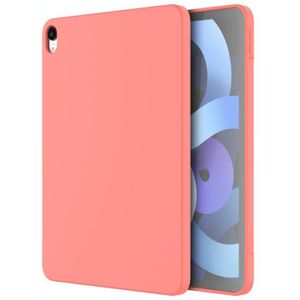 Mutal Silicone Microfiber Tablet Case voor iPad Air 2020 10.9 (Pink Orange)