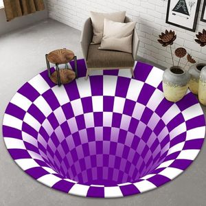 3D Illusion Stereo Vision Carpet Living Room Floor Mat  Size: 140x140cm(Round Vision 2)